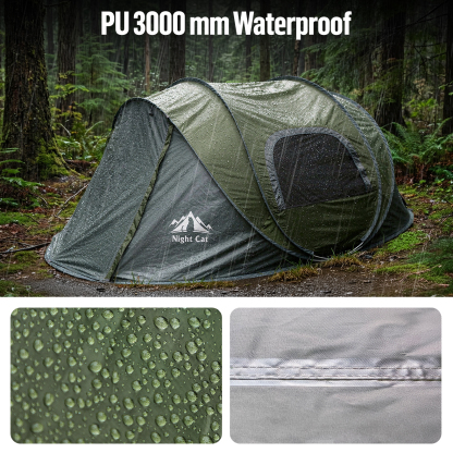 Night Cat Pop-up Camping Tent: Upgrade 2 Person Pop Out Tent Waterproof Instant Easy Setup Family Tent