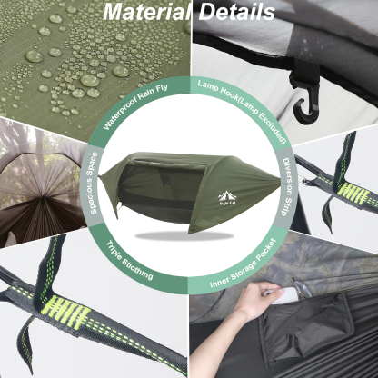 Night Cat Bottom Waterproof Model Camping Hammock Tent with Mosquito Net and Rain Fly for 1 Person