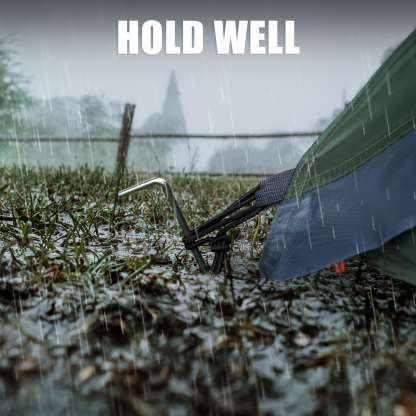 Night Cat Tent Stakes Pegs: 10 Pack Heavy Duty Metal Tent pegs with 2 Meters of Orange Windbreak Ropes*4 for Outdoor Camping Tent