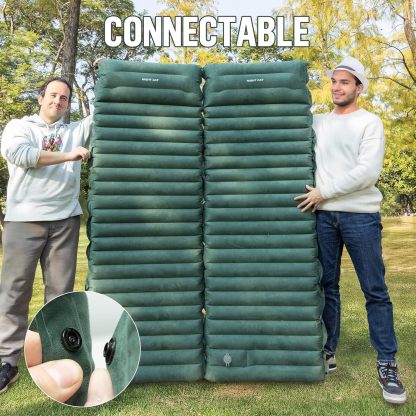 Night Cat Sleeping Pad for Camping - Ultralight Inflatable Sleeping Mat with Built-in Pillow & Foot Pump