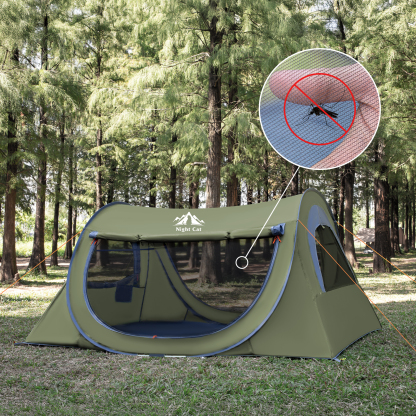 Night Cat Pop Up Tent 1 Person: Waterproof Camping Tent Easy Setup for Picnic Festival in Park Backyard