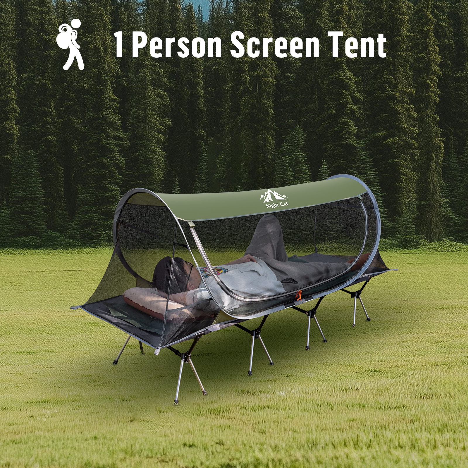 thumbnail image 2 of Instant Pop-Up Mosquito Tent - 1 Person Camping Bug Shelter With Carry Bag 2 of 14