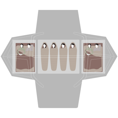 Night Cat 8-Person Inflatable Tent: Waterproof Spacious Blow-up Tent with Easy Set Up Pump for Family Winter Camping and Outdoor Events