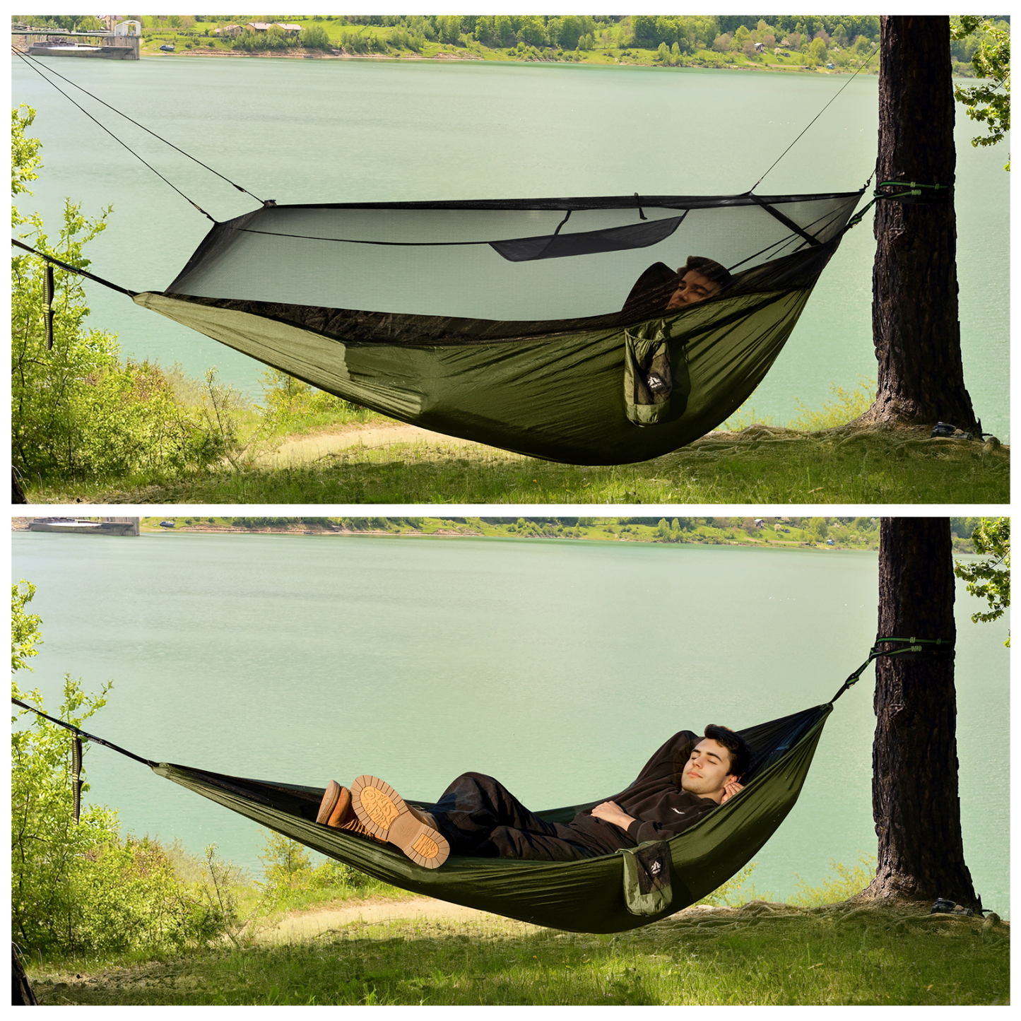 Night Cat Mosquito Net Hammock:Packable Single Person Hammocks with Mesh for Outdoor Travel Camping Hiking Backpacking