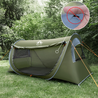 Night Cat Pop Up Tent 1 Person: Waterproof Camping Tent Easy Setup for Picnic Festival in Park Backyard