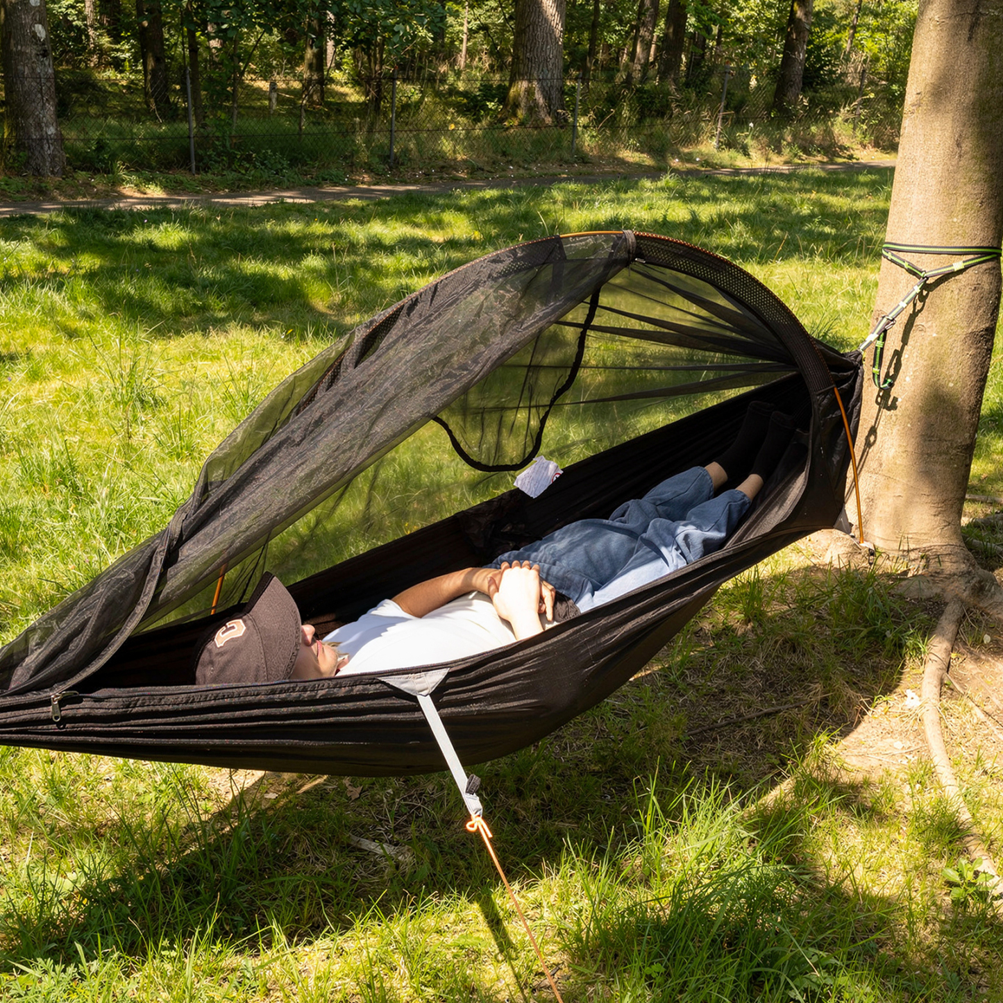 Night Cat Camping Hammock Tent: Outdoor Hammock with Mosquito Net and Tarp Waterproof and Lightweight for 1 Person for Wild Travel