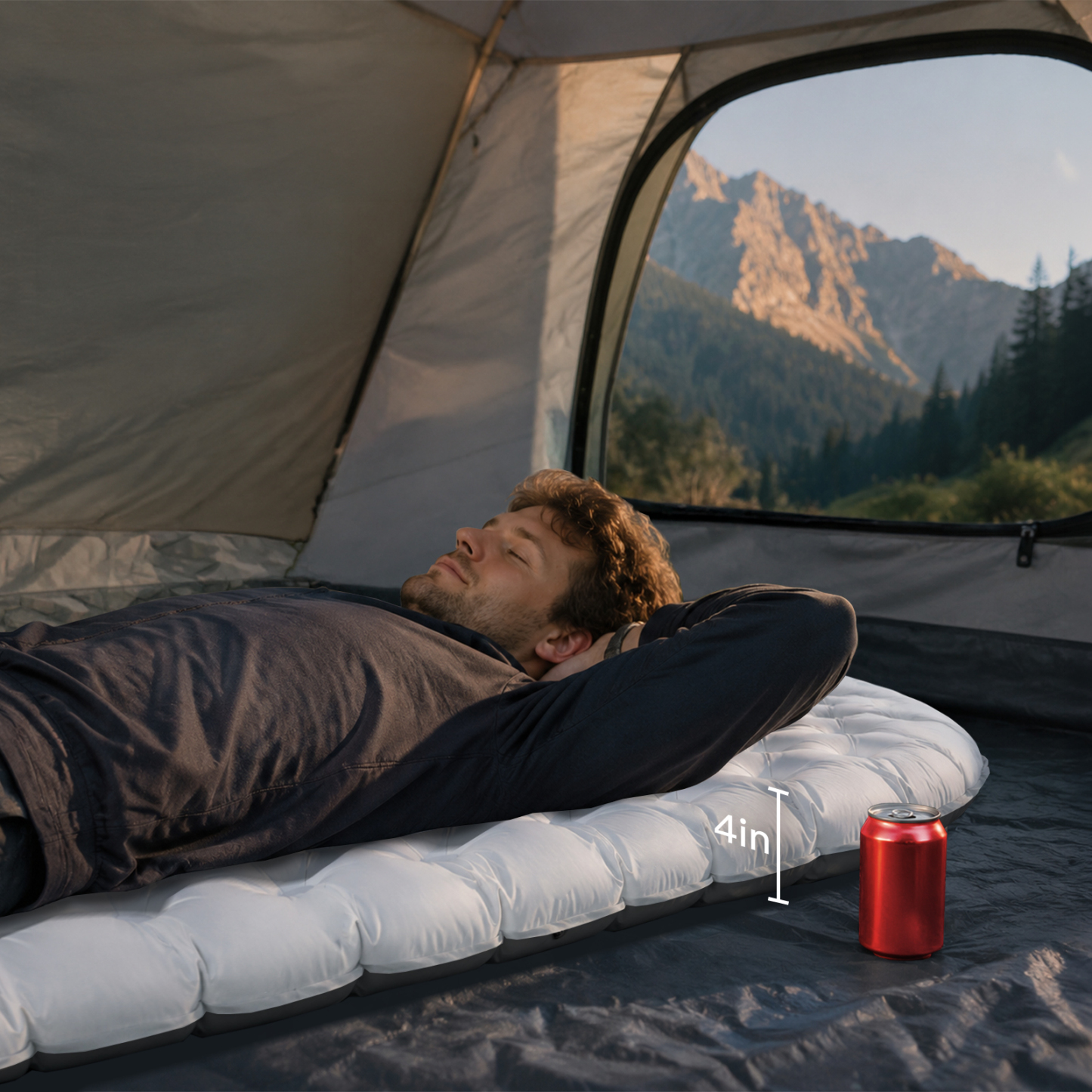 Night Cat Camping Sleeping Pad: 9 R-Value 4" Thick Insulated Backpacking Sleeping Pad with Pump Sack Lightweight Mat for Adult