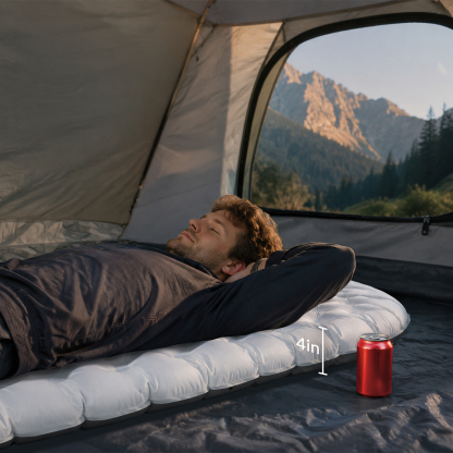 Night Cat Camping Sleeping Pad: 9 R-Value 4" Thick Insulated Backpacking Sleeping Pad with Pump Sack Lightweight Mat for Adult