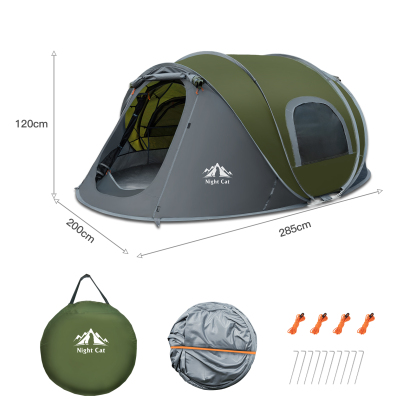 Night Cat Pop-up Camping Tent: Upgrade 2 Person Pop Out Tent Waterproof Instant Easy Setup Family Tent