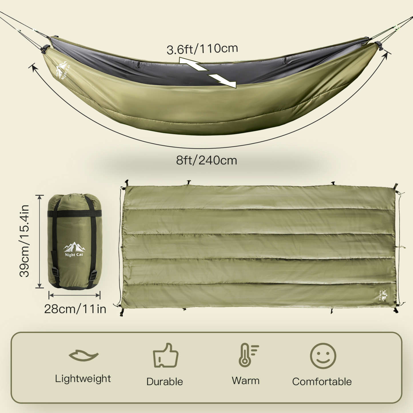 Night Cat Hammock Underquilts Sleeping Bag