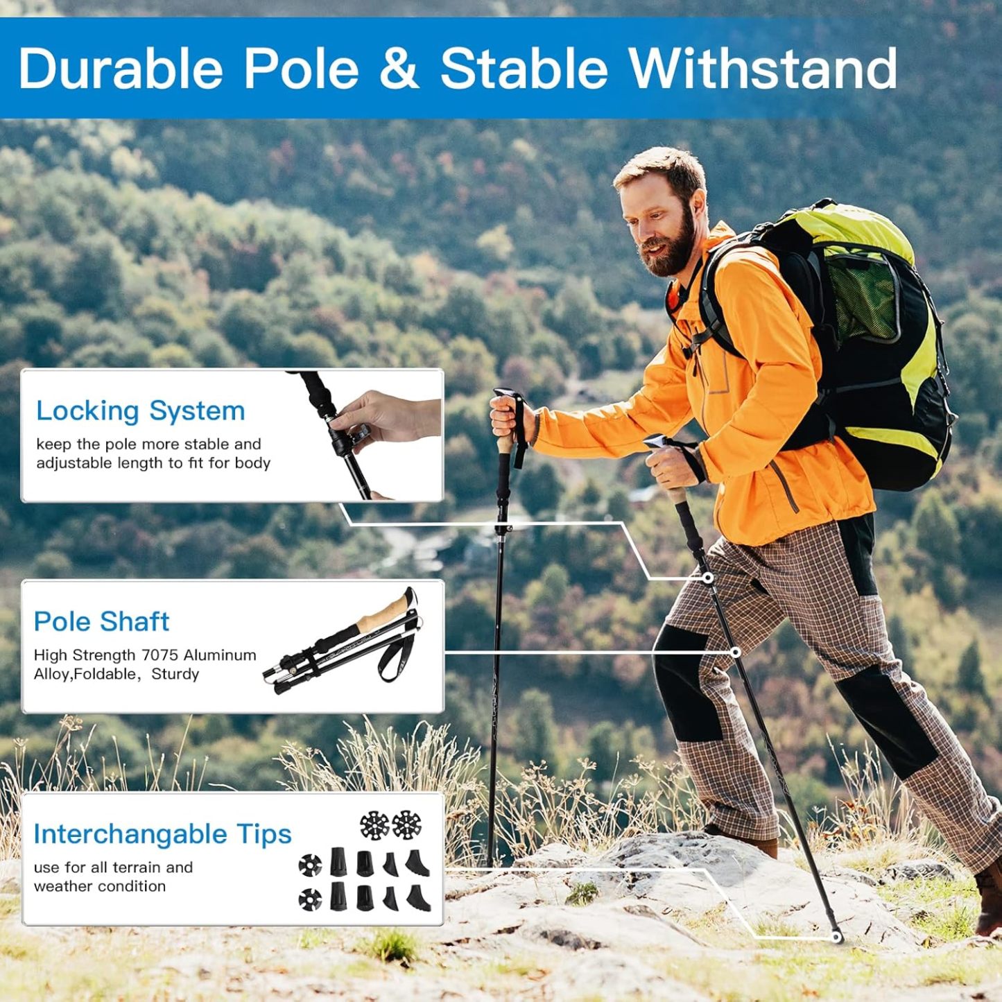 Night Cat Ultralight Tent with Collapsible Trekking Pole for Professional Backpacker Hiker