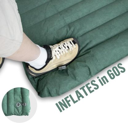 Night Cat Sleeping Pad for Camping - Ultralight Inflatable Sleeping Mat with Built-in Pillow & Foot Pump