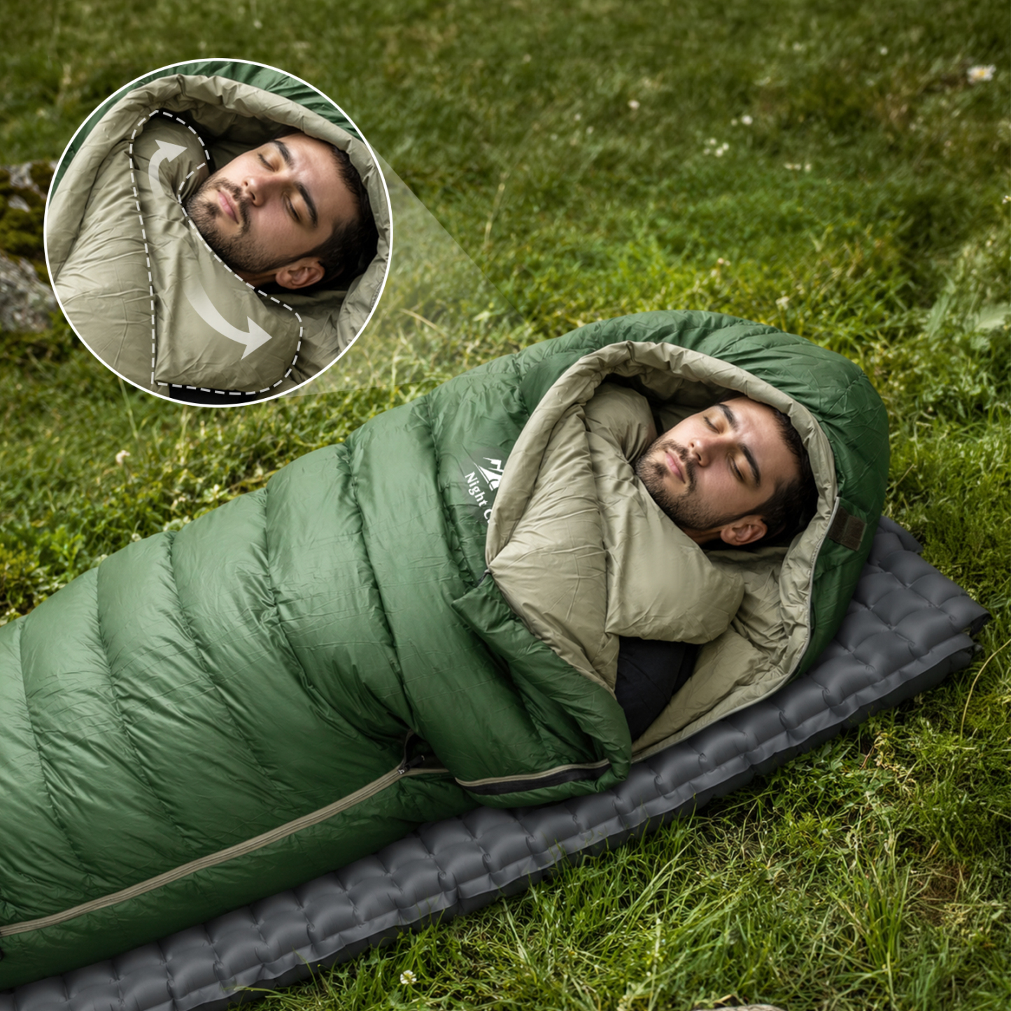 Night Cat Sleeping Bag for Camping: 550 Fill Power Mummy Down Sleeping Bag for Backpacking