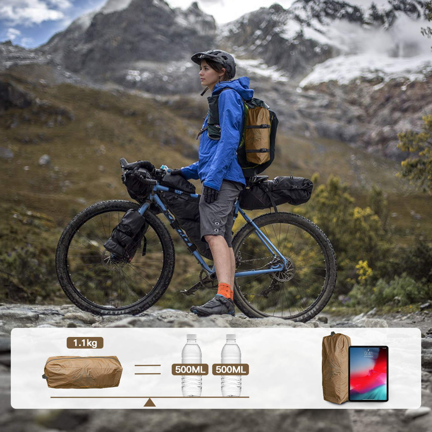 Night Cat Ultralight Tent 2 Person for Professional Backpacker Hiker 1.08KG Only Lanshan Backpacking Bivvy Ground Tent Heavy Rain Waterproof Trekking Pole Not Included