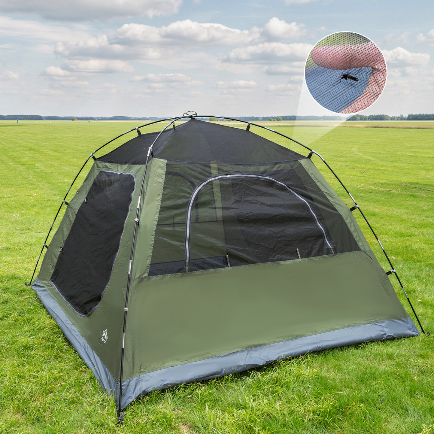 Night Cat 4 Man Family Tent with Porch | Camping, Lightweight, Waterproof Tent, Large Living Area, Adults, Hiking, Trekking, Outdoor