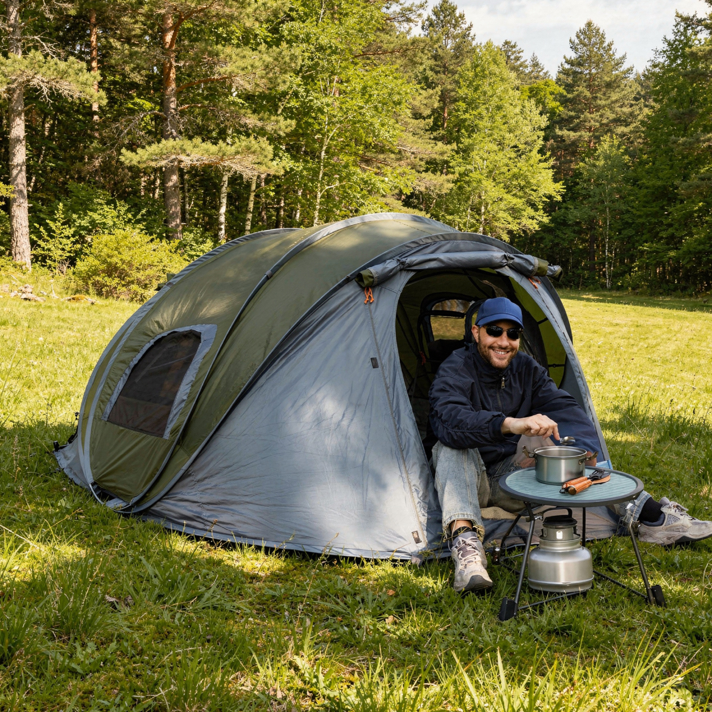 Night Cat Pop-up Camping Tent: Upgrade 2 Person Pop Out Tent Waterproof Instant Easy Setup Family Tent