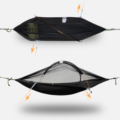 Night Cat Camping Hammock Tent: Outdoor Hammock with Mosquito Net and Tarp Waterproof and Lightweight for 1 Person for Wild Travel