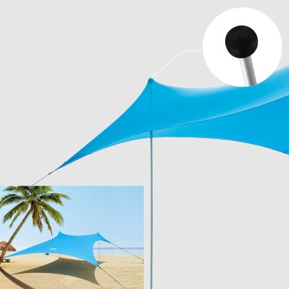 Night Cat Canopy Poles, Beach Tent Poles, Poles for Beach Canopies, Tarp Poles, Awning Poles, Aluminium, Adjustable Length, Flexible Use