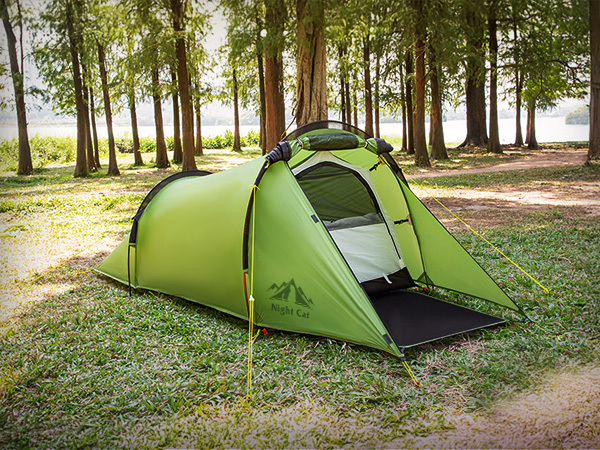 Night Cat 1 Person Tunnel Tent: Ultralight Backpacking Tent Waterproof for Camping Travel Wild