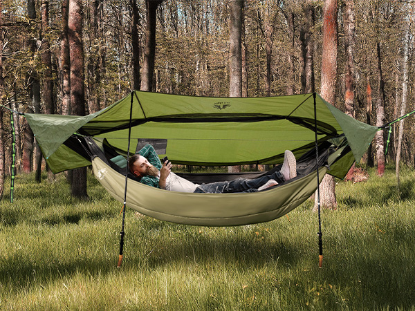 night cat ハンモック 黄色 Night Cat Camping Hammock Tent: Lightweight Portable 4 in 1