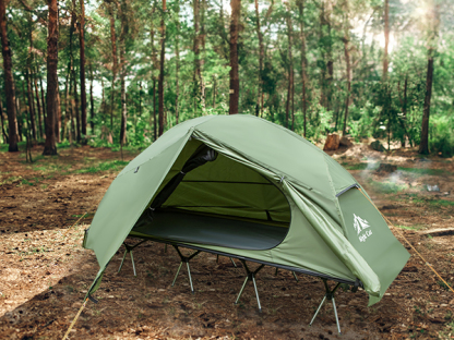 Night Cat Camping Cot Bed - Portable Folding Sleeping Cots for Adults 1-Person Outdoor Elevated Off-Ground Beds Easy Set-up Army Sleeping Bed 87"x28"