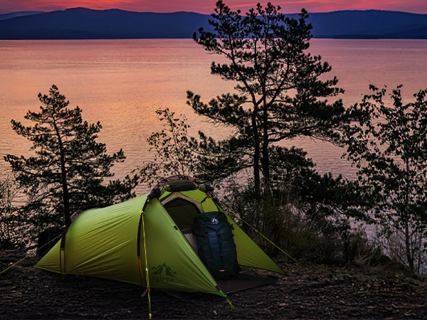 Night Cat 1 Person Tunnel Tent: Ultralight Backpacking Tent Waterproof for Camping Travel Wild