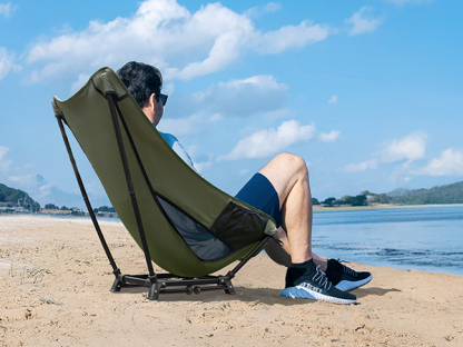 Night Cat High-Back Camping Chair: Lightweight Comfortable Backpacking Chair with Head Support and Anti-Sinking Feet for Hiking Lawn Mountain 330 LBS Green