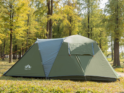 Night Cat Cabin Tent with Vestibule: 3 Persons Pop Up Camping Tent Double Layers Easy Quick Setup Waterproof