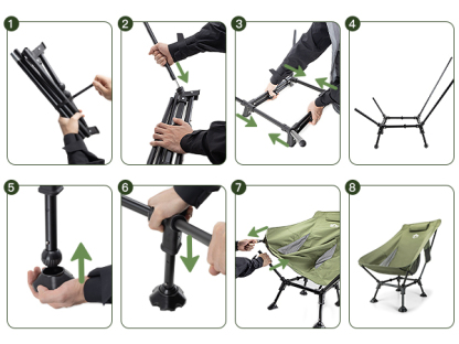 Night Cat High-Back Camping Chair: Lightweight Comfortable Backpacking Chair with Head Support and Anti-Sinking Feet for Hiking Lawn Mountain 330 LBS Green