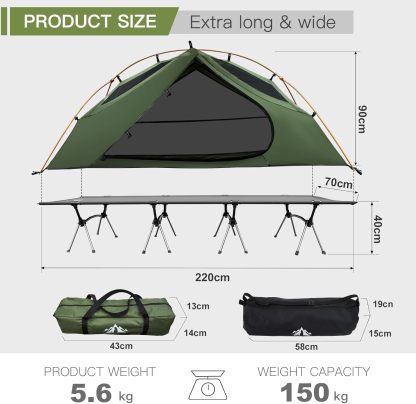 Night Cat 1-Person Camping Tent: Lightweight Waterproof Hiking Tent for Adult(cot is excluded)