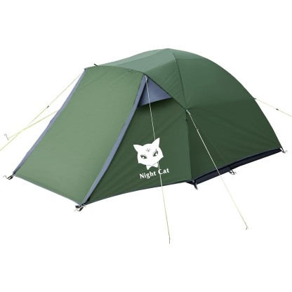 Night Cat Tent Waterproof for 2 3 Man Person Camping with Porch Double Layer Tent for Camping Hiking