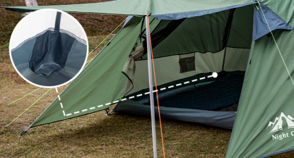 Night Cat Camping Tent 2 3 Persons with Porch Family Backpacking Tent Double Layers Waterproof Easy Clip Setup 7x6x4.3ft Porch Pole Not Inlcuded