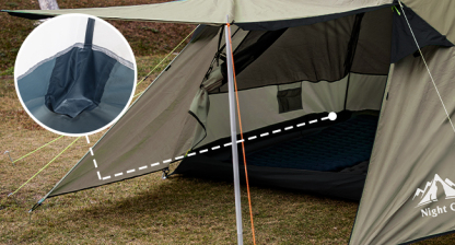 Night Cat Camping Tent 2 3 Persons with Porch Family Backpacking Tent Double Layers Waterproof Easy Clip Setup 7x6x4.3ft Porch Pole Not Inlcuded