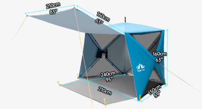 Night Cat Pop-up Beach Tent: 3 4 Persons Beach Shelter with Canopy and Footprint, UPF 50+ UV Protection Backyard Camping Outdoor Canopy Poles Not Included