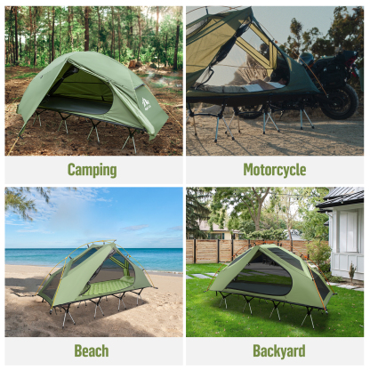Night Cat Camping Cot Tent - Waterproof 1-Person Off-Ground Combo Cot Bed for Adults Portable Easy Set-up Tent