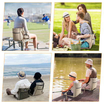Night Cat Portable Stadium Chair: Foldable Floor Seat with Back Support Lightweight for Camping Hiking and Picnic Outdoor