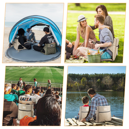 Night Cat Portable Stadium Chair: Foldable Floor Seat with Back Support Lightweight for Camping Hiking and Picnic Outdoor