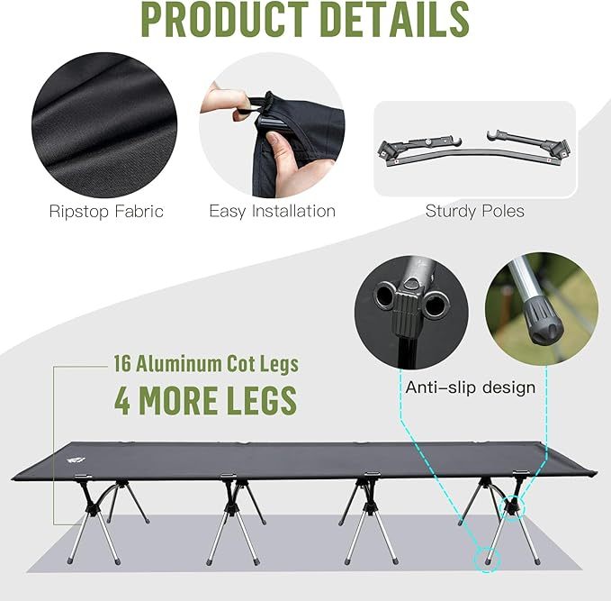 Night Cat Pop-up Camping Tent: 1 Person Tent Waterproof Instant Easy Setup Tunnel Tent Fits with Camping Cot Combo Set