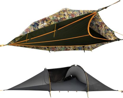 Night Cat Triangle Hammocks 2-Persons: Lay Flat 3 Point Hammock Tent with Bug Net Rainfly 13ft 440 LBS