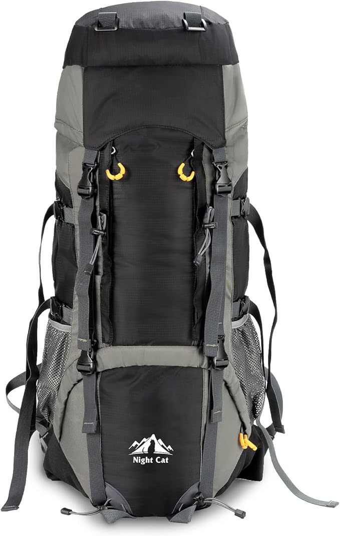 Night Cat Camping Backpacks 90L with Internal Frame Hiking Backpack