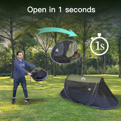Night Cat Pop-up Mosquito Tent: 1 Person Camping Tent with Bug Screen Net Adults Kids Fits with Camping Cot (Exclueded)