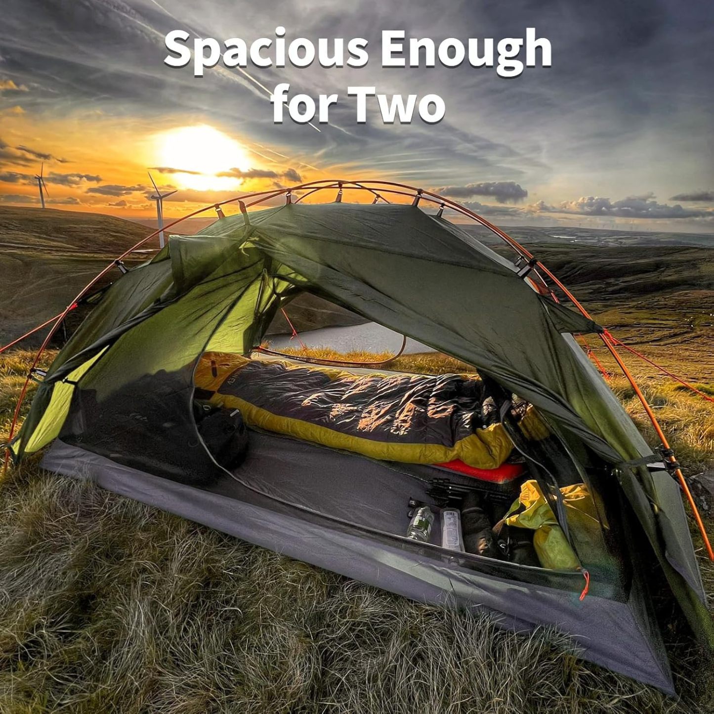 Night Cat Backpacking Tents 2 Persons with Separated Rainfly Aluminium Pole