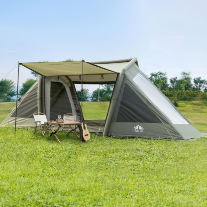 Night Cat 8-Person Inflatable Tent: Waterproof Spacious Blow-up Tent with Easy Set Up Pump for Family Winter Camping and Outdoor Events