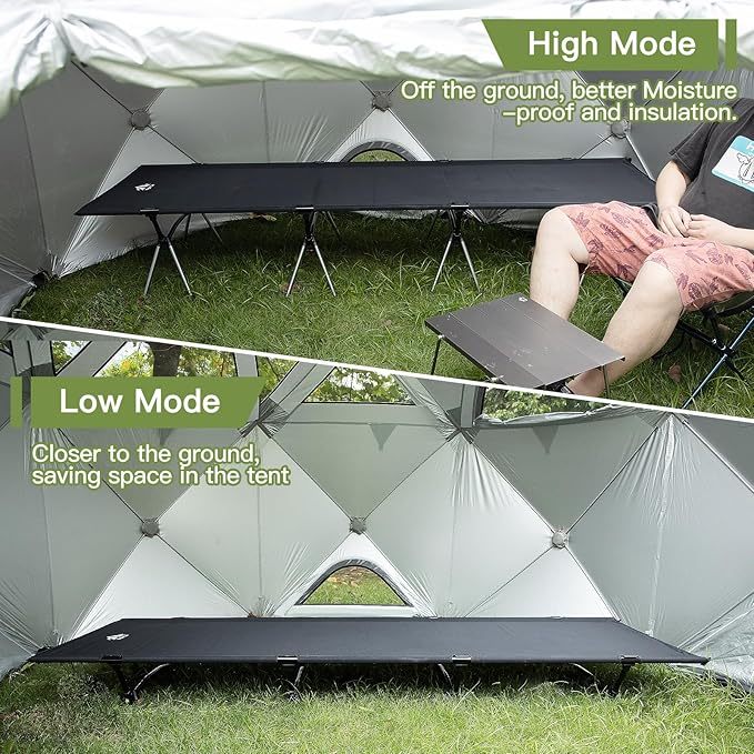 Night Cat Pop-up Camping Tent: 1 Person Tent Waterproof Instant Easy Setup Tunnel Tent Fits with Camping Cot Combo Set