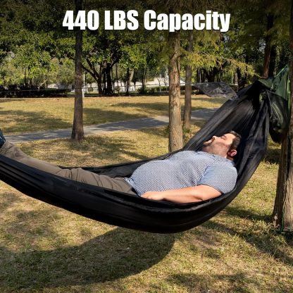 Night Cat Camping Hammock Tent: Lightweight Portable 4 in 1 Hammock with Rain Tarp and Mosquito Net for Hiking Jungle Outdoor