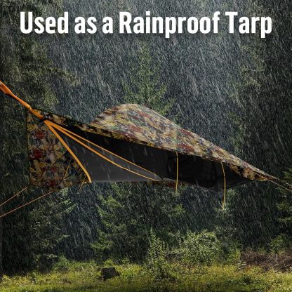 Night Cat Triangle Hammocks 2-Persons: Lay Flat 3 Point Hammock Tent with Bug Net Rainfly 13ft 440 LBS