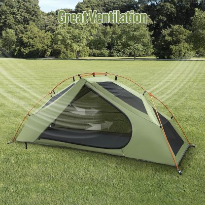 Night Cat 1-Person Camping Tent: Lightweight Waterproof Hiking Tent for Adult(cot is excluded)