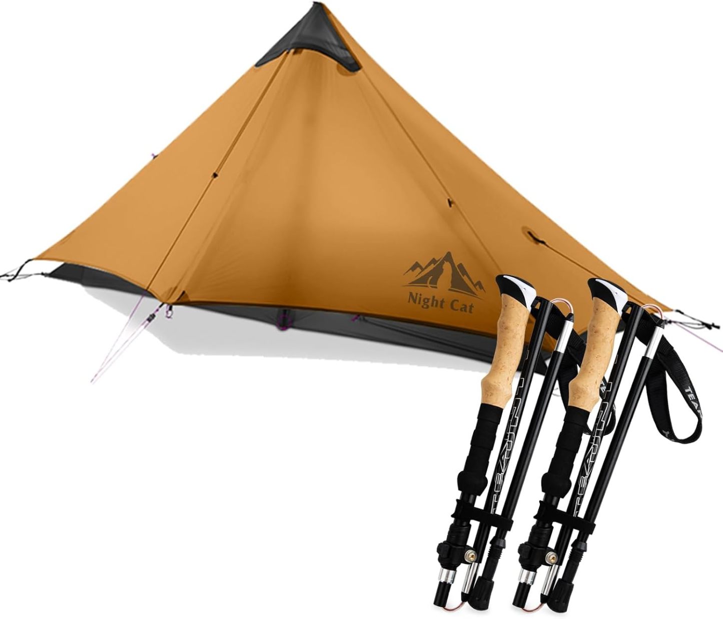 Night Cat Ultralight Tent with Collapsible Trekking Pole for Professio