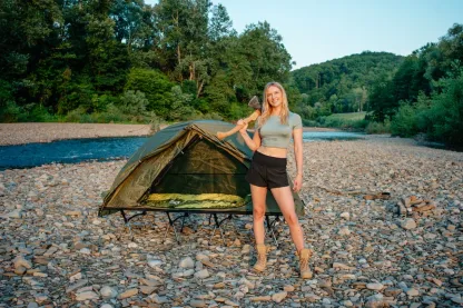 Night Cat Camping Cot Tent Waterproof 1 Person Off-Ground Combo Cot Bed for Adults Portable Easy Set-up Tent 27.5'' Width
