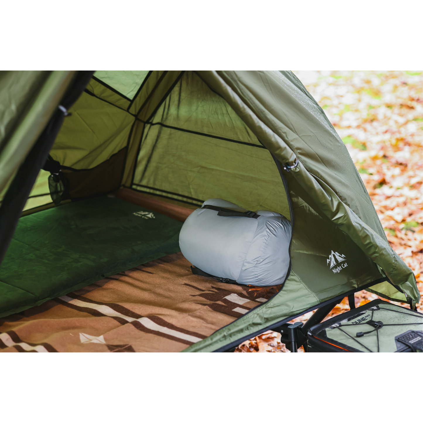 Night Cat 2-Person Cot Tent: Waterproof Vestibule Portable Tent Cot Combo for Outdoor Camping 87x51x40in 	51.1'' Width